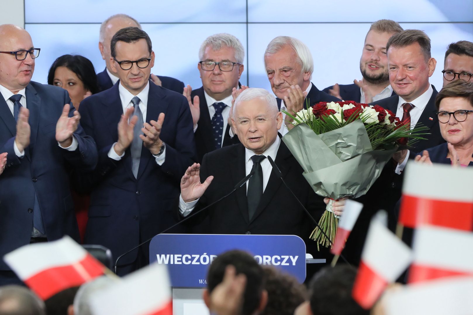 Jarosław Kaczyński w sztabie PiS
