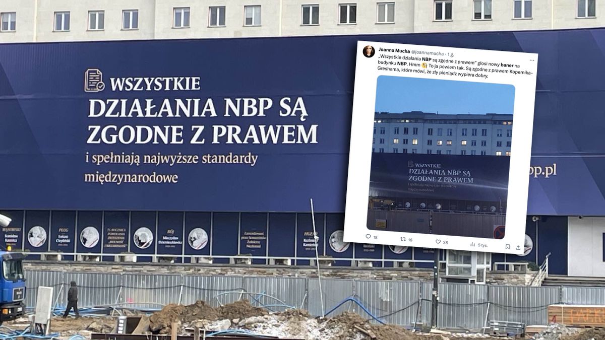 Pierwsze komentarze do nowego baneru na siedzibie NBP