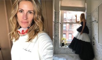 52-letnia Julia Roberts pozuje w kreacji, którą miała włożyć na tegoroczną galę MET. Piękna? (FOTO)