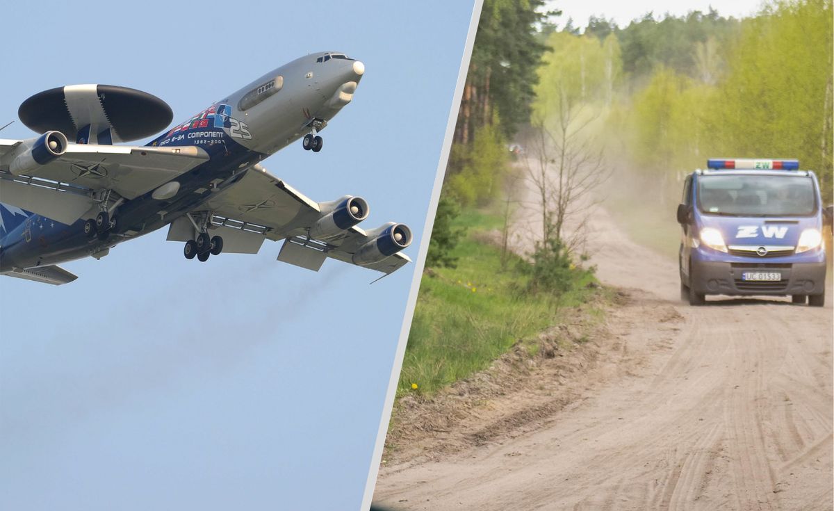 Przestrzeń powietrzną w rejonie Ukrainy monitorują m.in. Boeingi E-3B Sentry - samoloty wczesnego ostrzegania i dozoru (AWACS)