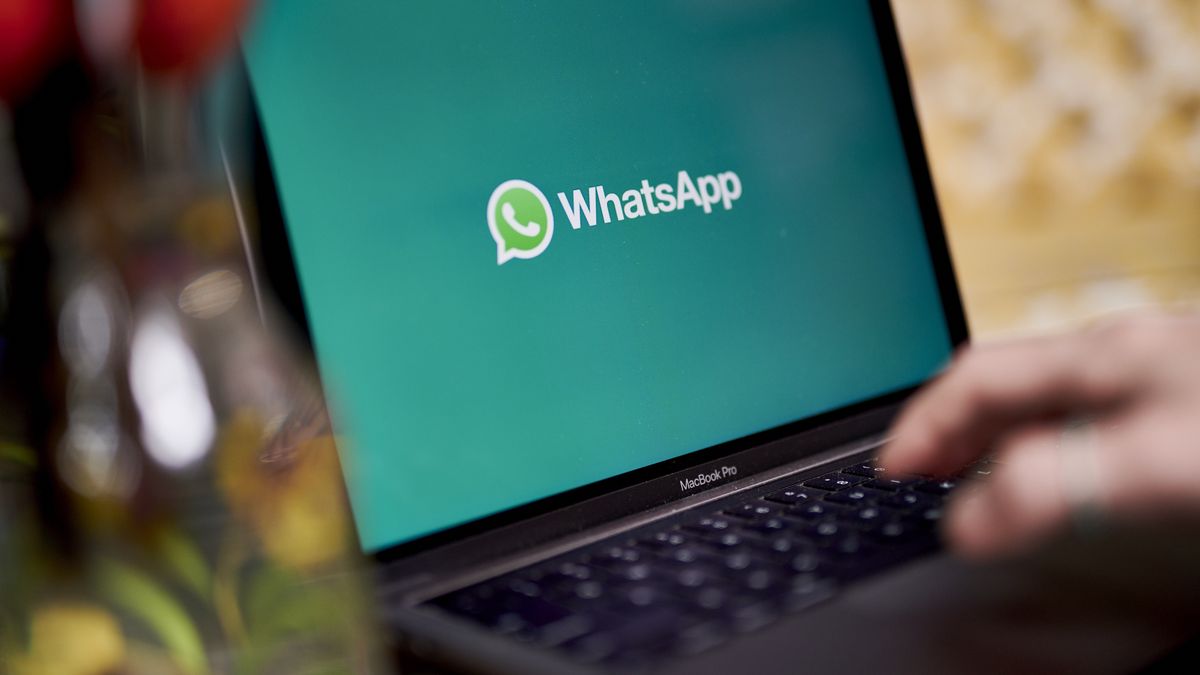 The Facebook Inc. WhatsApp logo on a laptop computer arranged in the Brooklyn Borough of New York, U.S., on Tuesday, Oct. 5, 2021. Signal and Telegram, two private messenger apps, saw downloads and user sign-ups soar during the extended downtime of Facebook Inc.s network of apps and services. Photographer: Gabby Jones/Bloomberg via Getty Images
