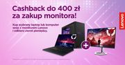 Lenovo kusi cashbackiem do 400 zł. Warunek? Laptop lub PC w duecie z monitorem