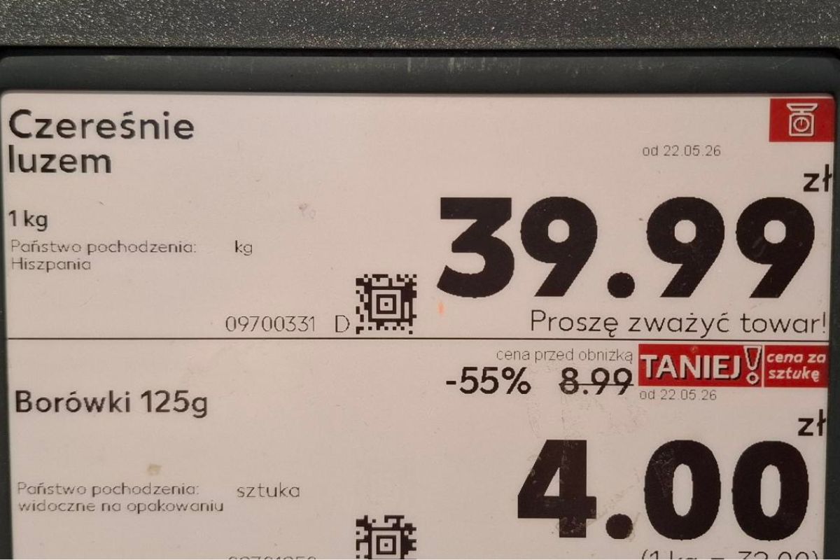 Cena za czereśnie w Kauflandzie w Świdniku