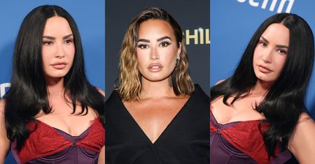 ODMIENIONA Demi Lovato wypina się na ściance w śliwkowym gorsecie. Poznajecie ją jeszcze? (ZDJĘCIA)