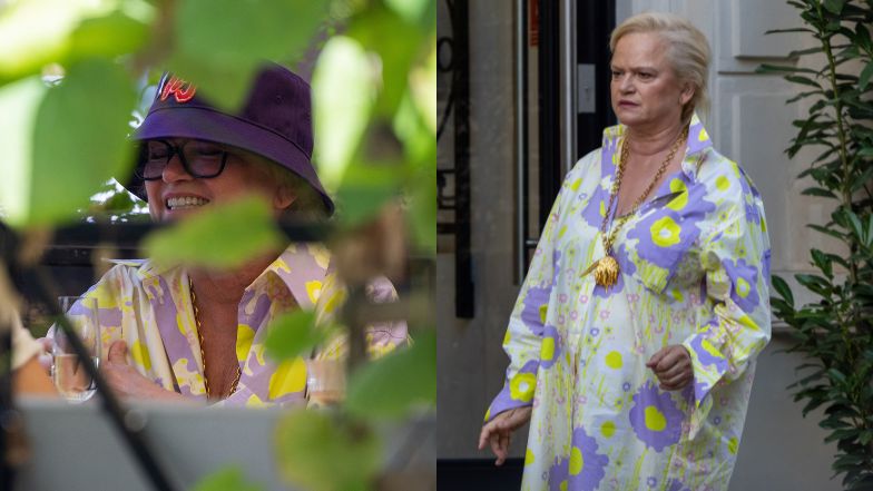 Naturalna Katarzyna Figura relaksuje się w knajpie, a następnie kroczy do kosmetyczki (ZDJĘCIA)