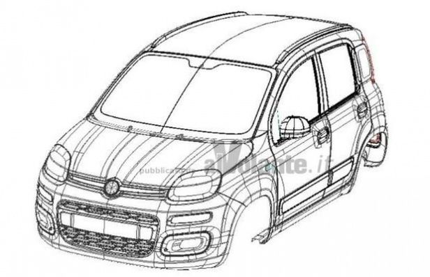 Fiat Panda 2012 - rysunki z biura patentowego