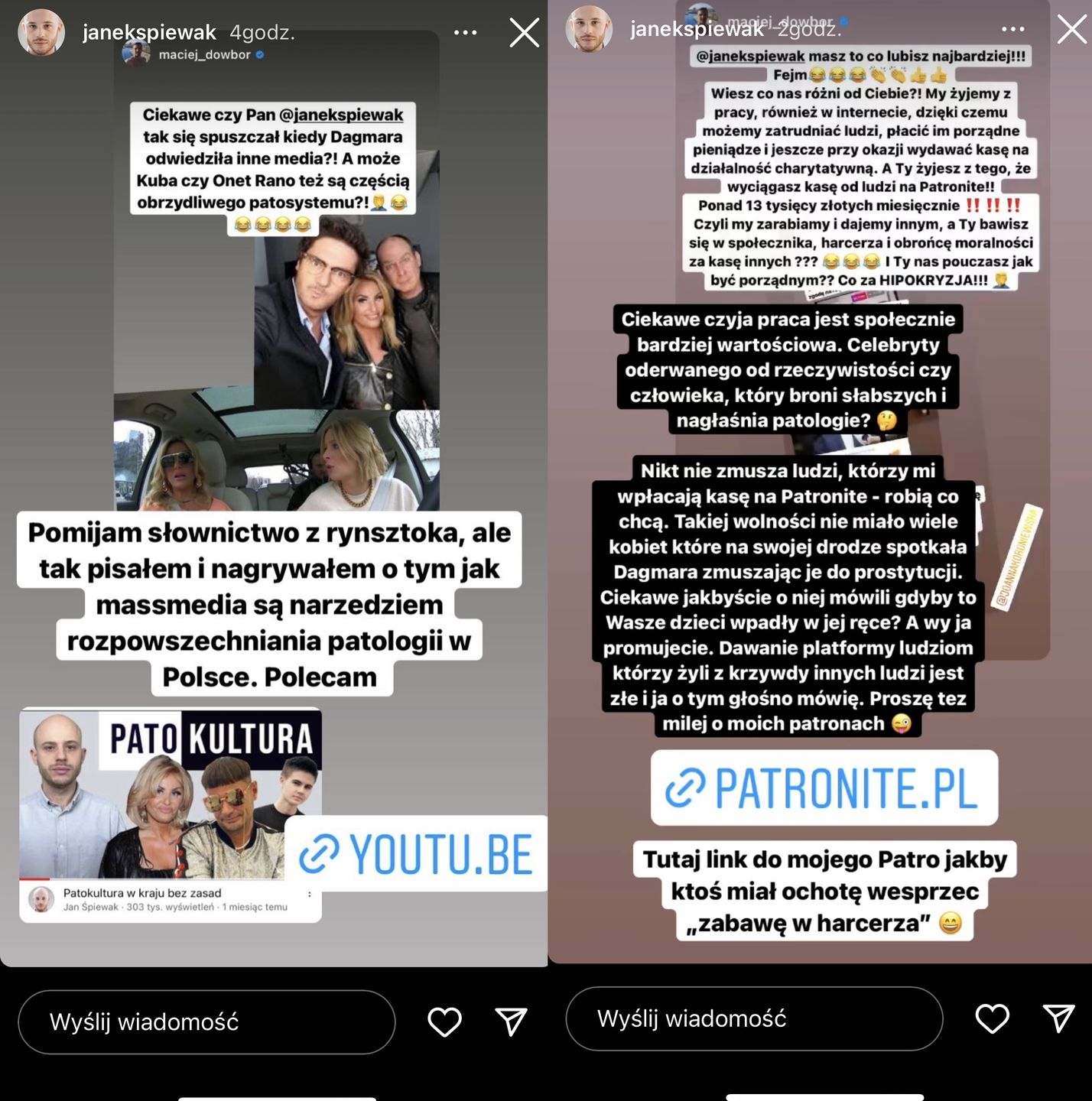 Maciej Dowbor i Joanna Koroniewska uderzają w Jana Śpiewaka