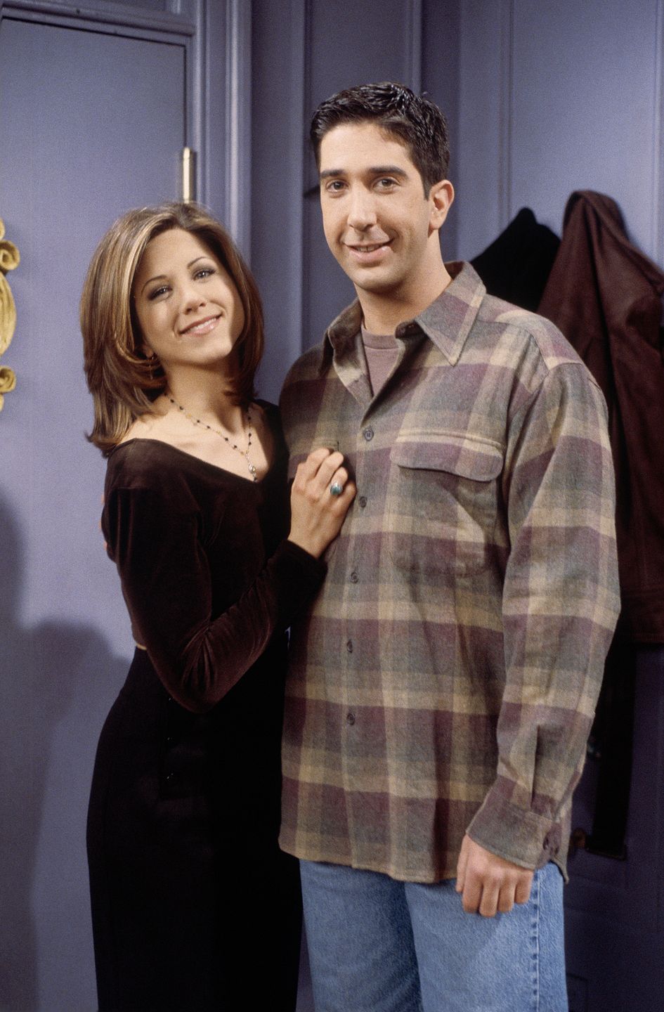 Jennifer Aniston i David Schwimmer na planie 