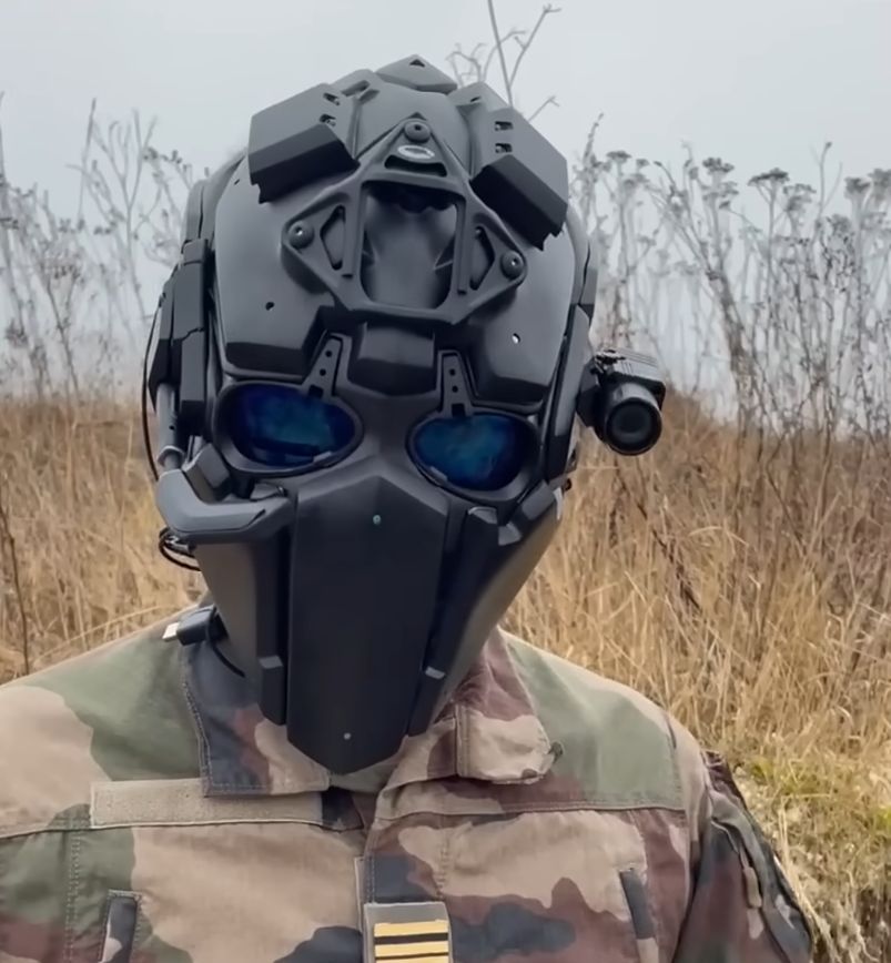 French military trials futuristic Japanese Ronin helmet