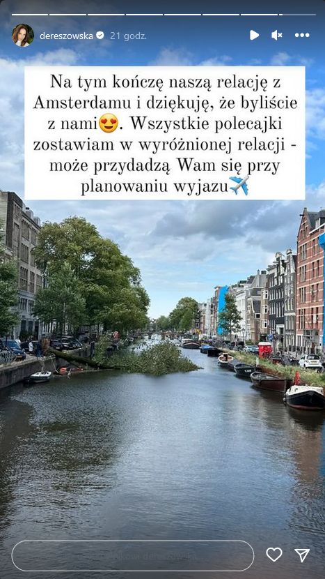 Anna Dereszowska relacjonuje pobyt w Amsterdamie