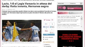 Media o Lazio - Legia: Nauka włoskiego, Lazio wygrało najniższym nakładem sił