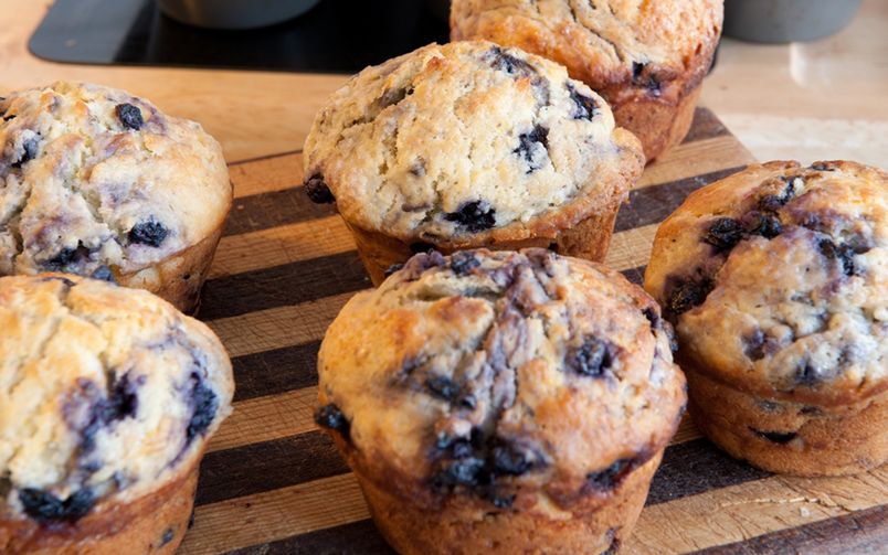 Jogurtowe muffiny z jagodami