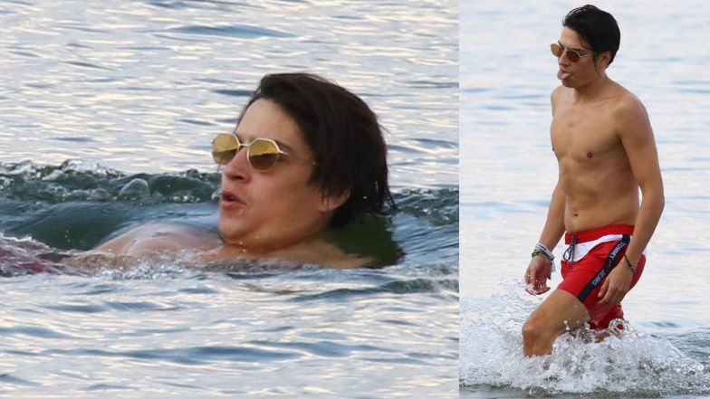 Julia Wieniawa i Nikodem Rozbicki dokazują na plaży w Gdyni w towarzystwie Jessiki Mercedes i Kuby Karasia