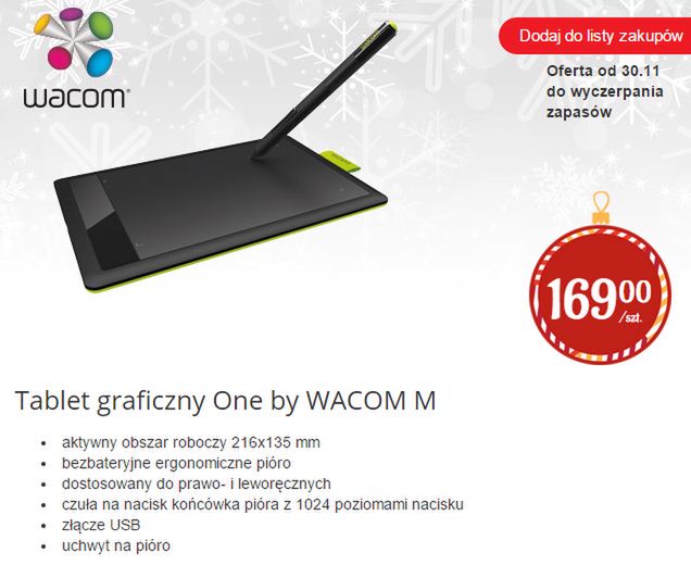 Przedświąteczny prezent w Biedronce - One by Wacom M wraca do sprzedaży 3