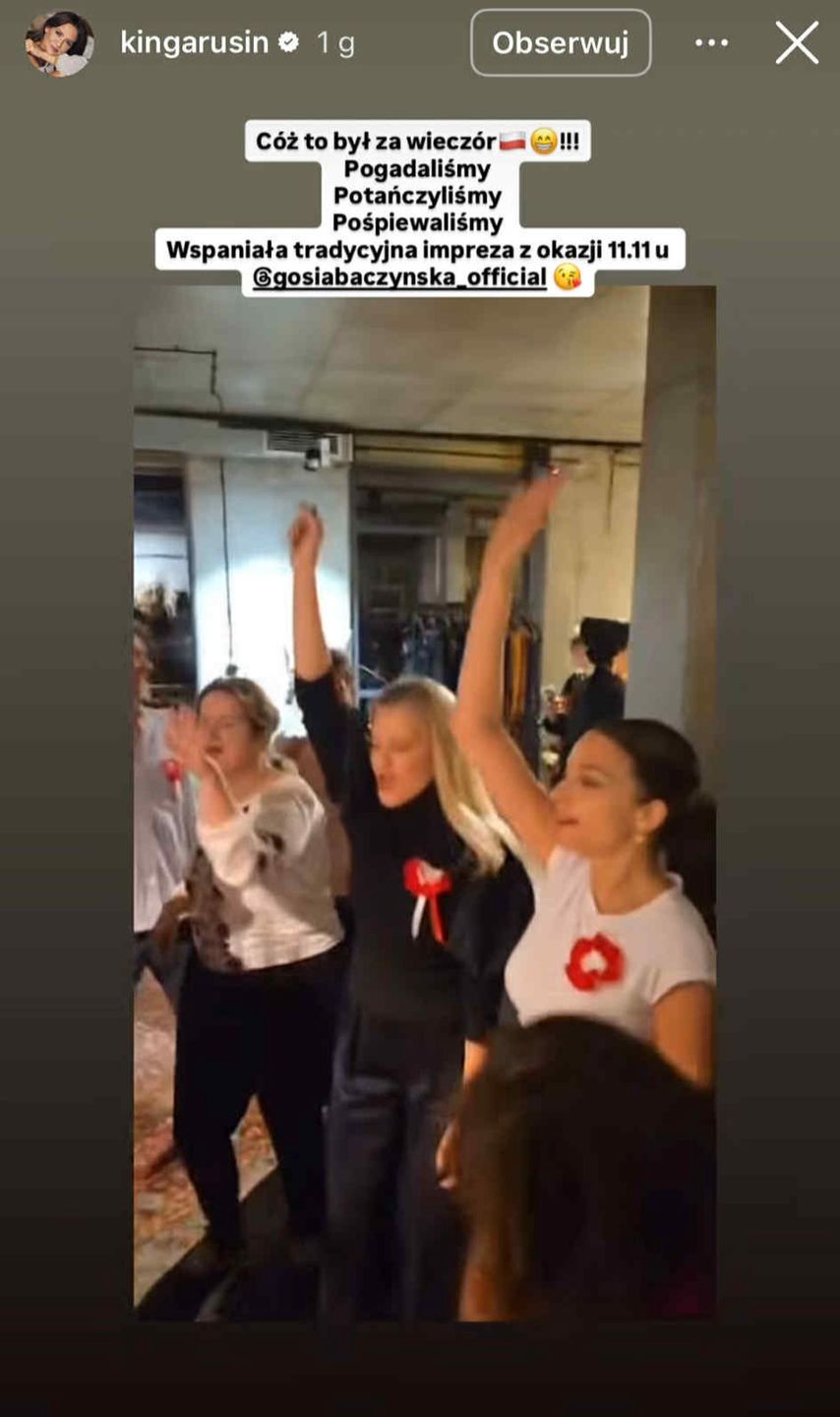 Kinga Rusin relacjonuje imprezę w celebryckim gronie