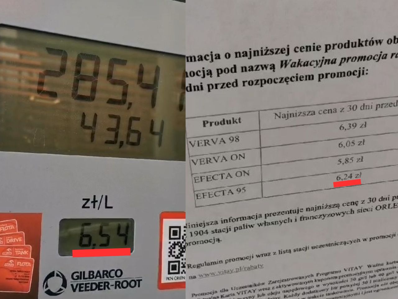 Zaczął tankować i zauważył kartkę. Pokazuje prawdę o promocji Orlenu