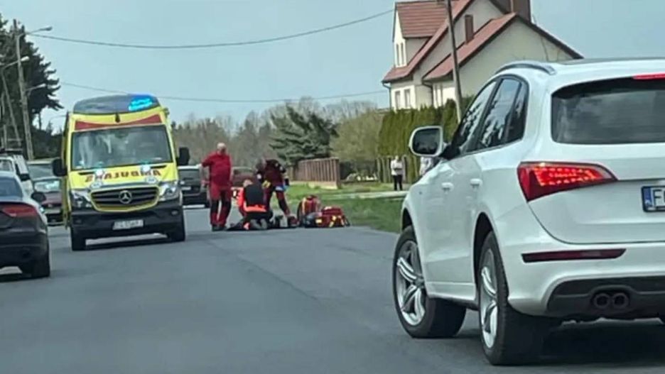 Wypadek z udziałem motocyklisty
