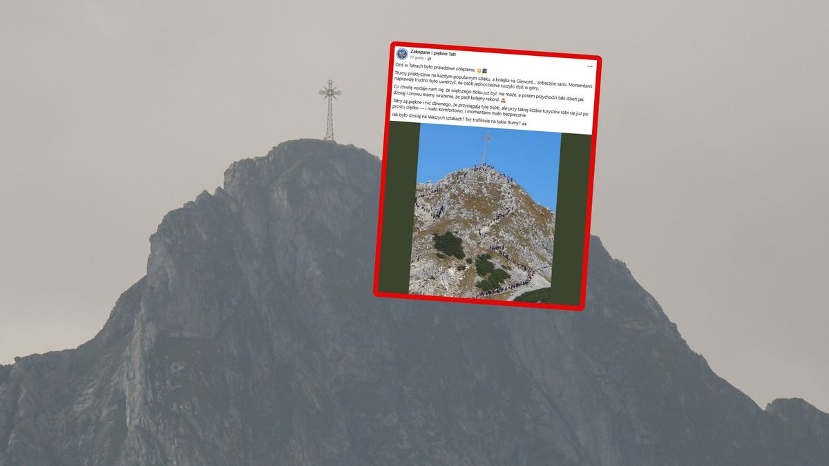Ogromna kolejka na Giewont.