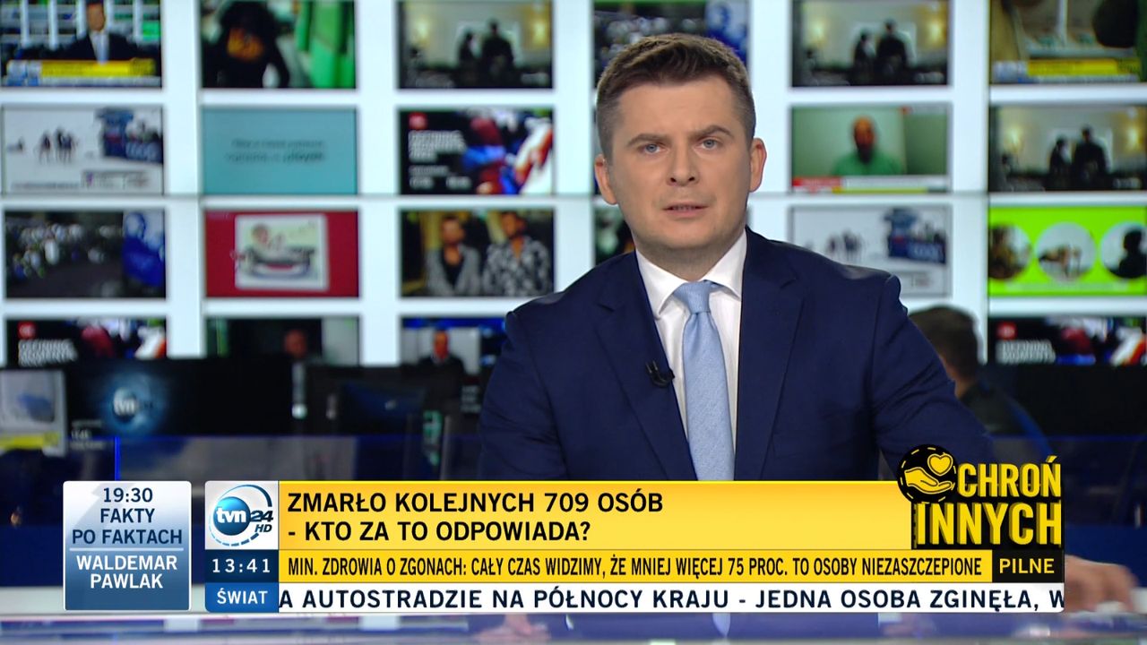 TVN24 zaskoczył widzów czarno-białą planszą bez dźwięku i komentarza