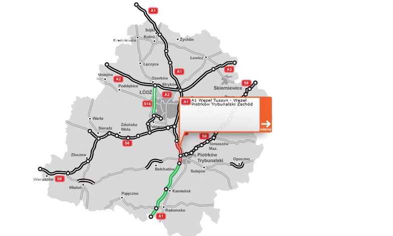 Budowa łódzkiego odcinka A1 ma skończyć się za 2,5 roku