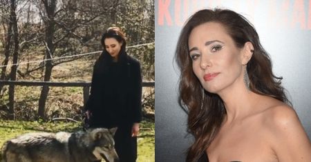 Aleksandra Popławska chwali się spacerem z... wilkiem na smyczy. "Grał w "Grze o tron""