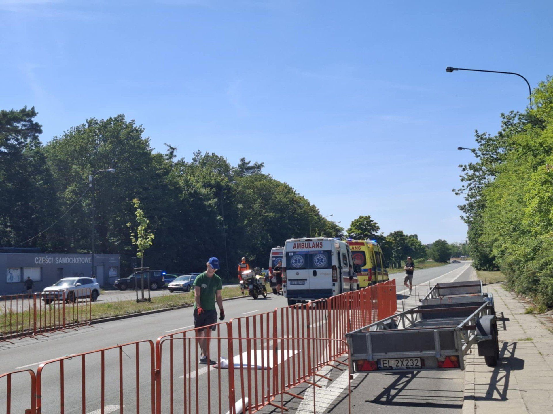 Wypadek na wyścigu kolarskim
