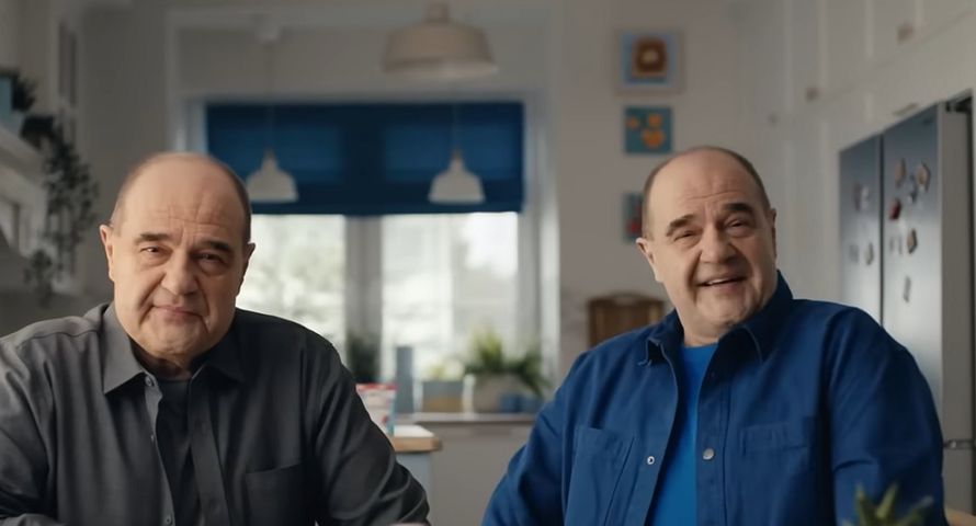Podwójny Cezary Żak reklamuje Actimel