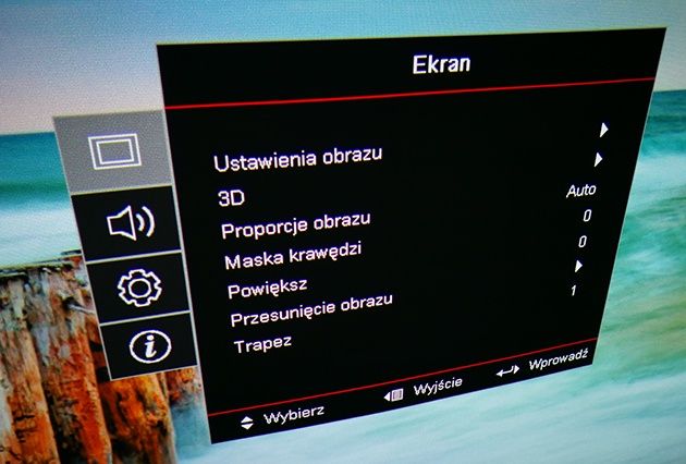 Optoma HD142X menu
