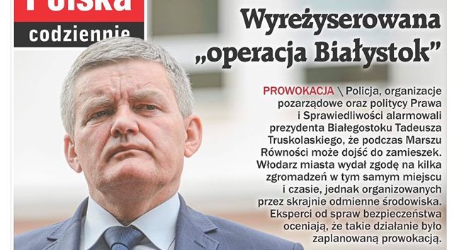„Gazeta Polska Codziennie” przeprasza za pomylenie na pierwszej stronie prezydenta Białegostoku z wiceprezydentem Rzeszowa