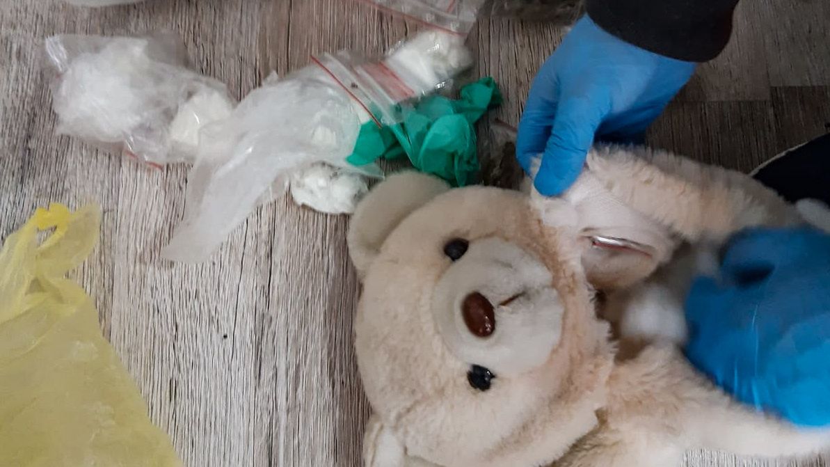 Pluszowy miś był wypełniony narkotykami