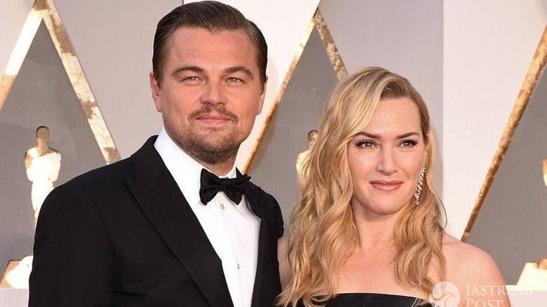 Kate Winslet (w kreacji Ralph Lauren) i Leonardo DiCaprio, Oscary 2016 (fot. East News)