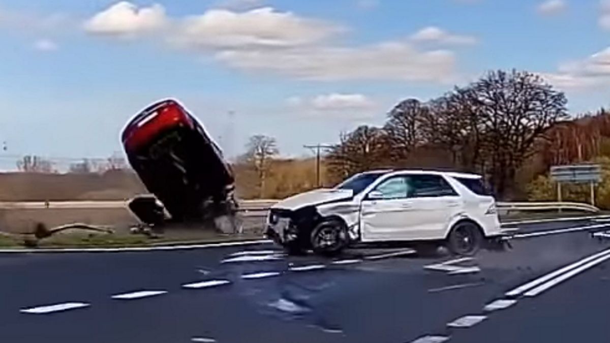 Wypadek na DW 112 nagrała kamera