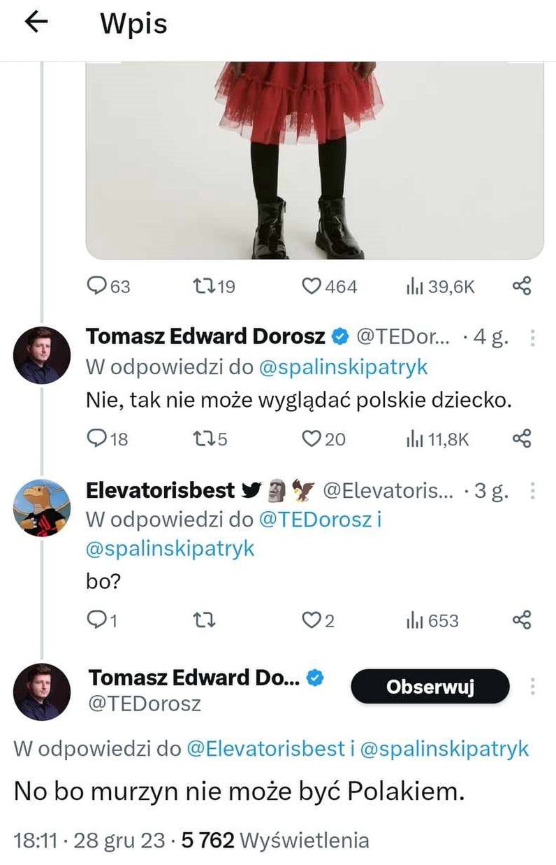 Tomasz Edward Dorosz na Twitterze