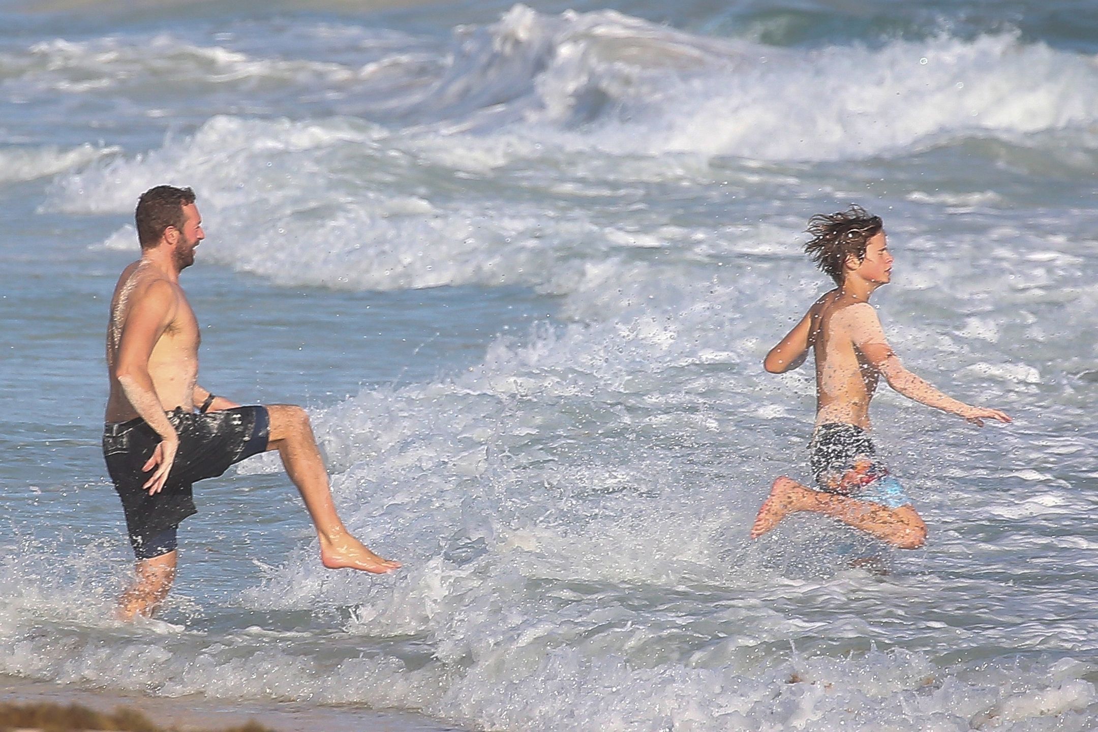 Chris Martin z synem Mosesem