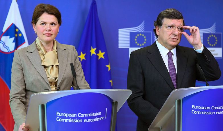 Na zdj: premier Słowenii Alenka Bratusek i Jose Manuel Barroso