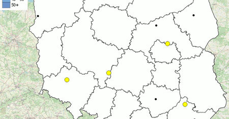 Mapa wypadków drogowych ze skutkiem śmiertelnym