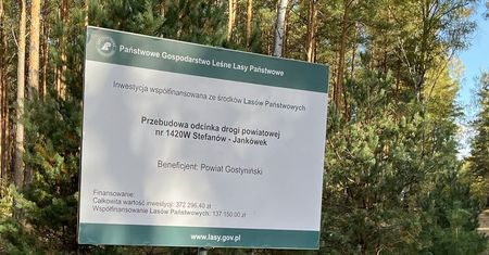 Lasy Państwowe i Powiat Gostyniński połączyły siły. Zakończono ważną inwestycję drogową