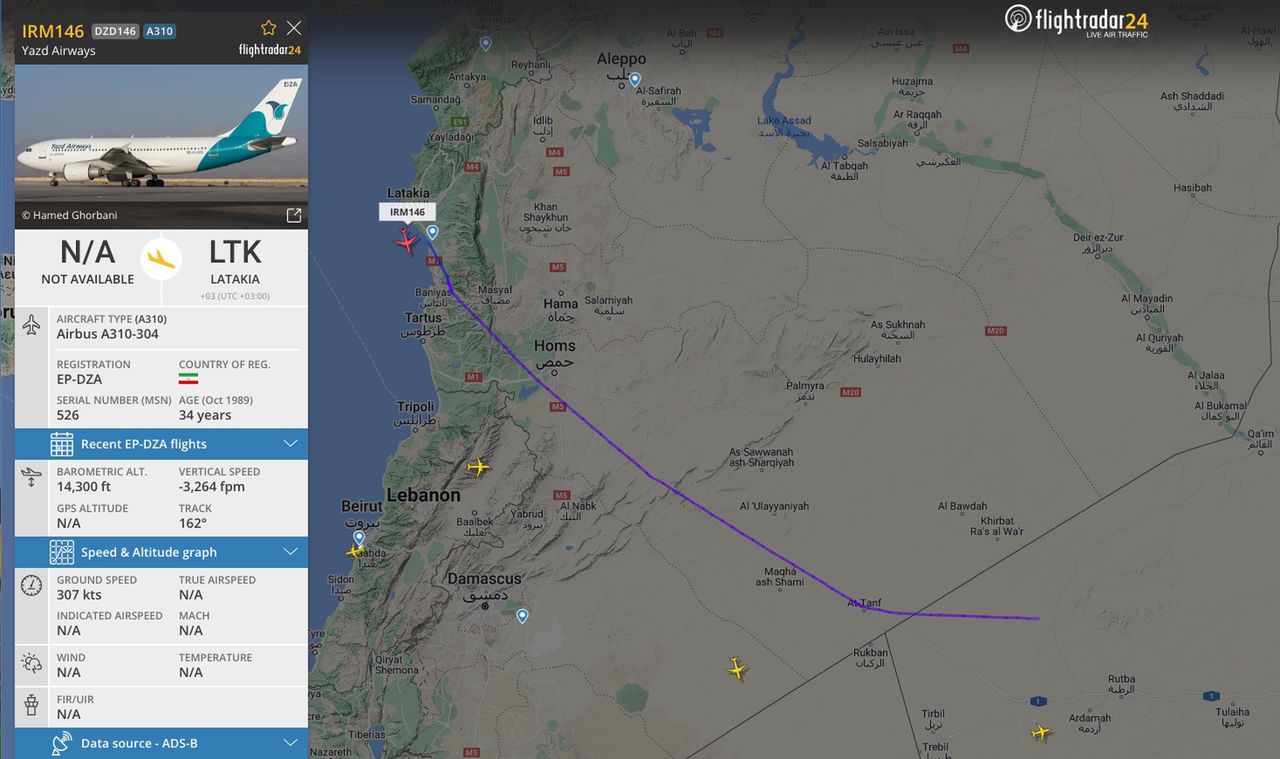 This is what the flight of one of the planes that the Iranian regime sent looks like.