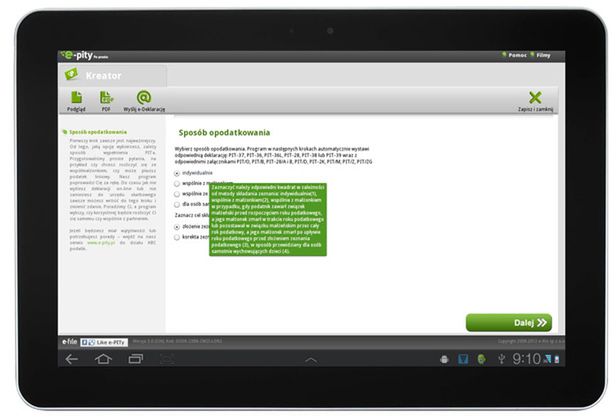 Rozlicz PIT-a na tablecie 2
