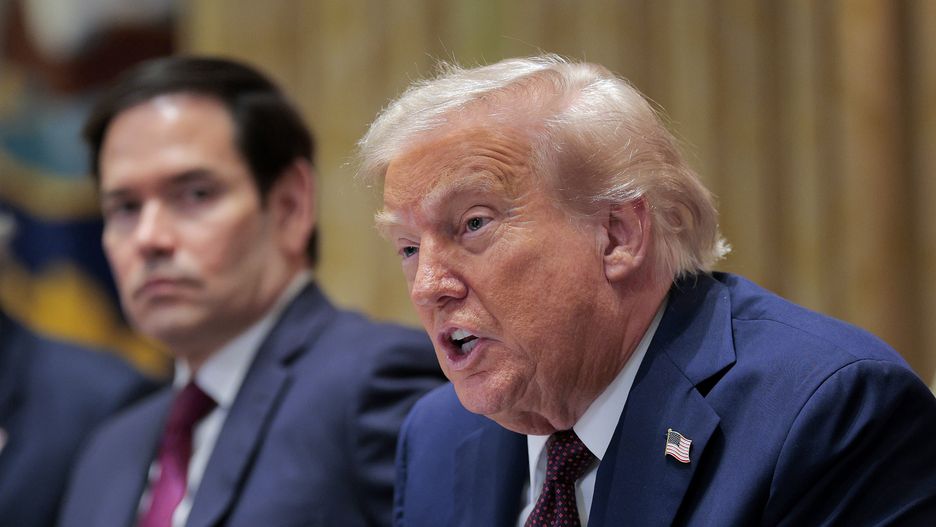 WASHINGTON, DC - AUGUST 26: U.S. President Donald Trump holds a cabinet meeting with members of his administration in the Cabinet Room of the White House on August 26, 2025 in Washington, DC. This is the seventh cabinet meeting of Trump's second term. Seated next to President Trump was Secretary of State Marco Rubio. (Photo by Chip Somodevilla/Getty Images)