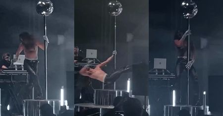 Rozgogolony Michał Szpak TAŃCZY NA RURZE i wymachuje bujną fryzurą na darmowym koncercie