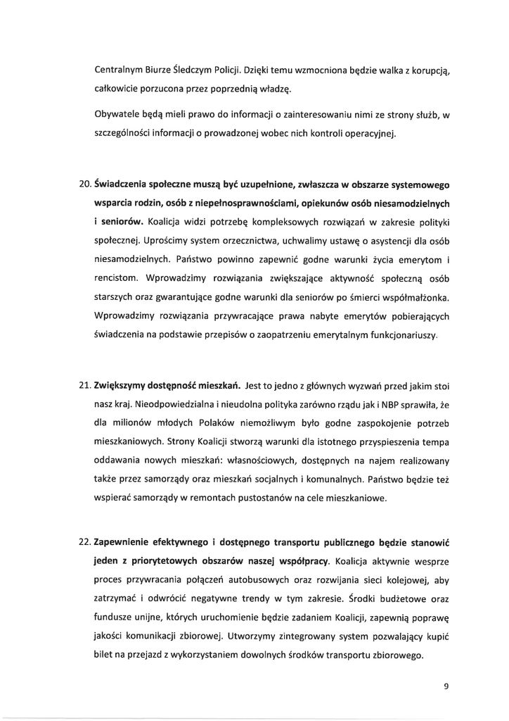 Tekst umowy koalicyjnej