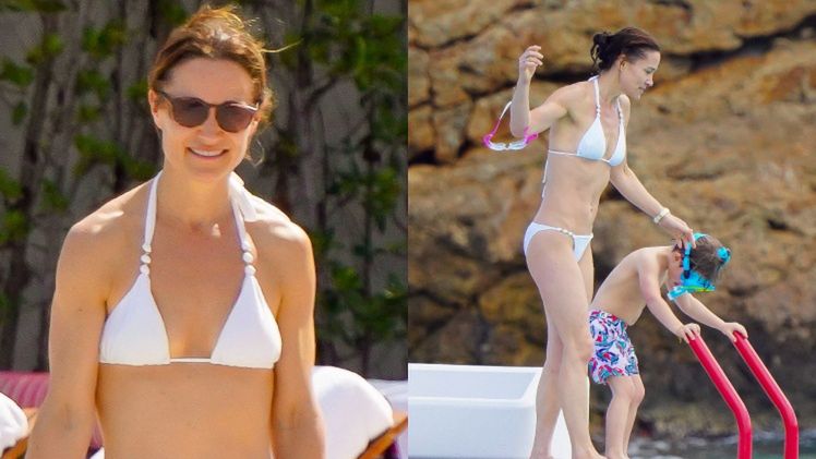 
Pippa Middleton z rodziną na plaży w Eden Rock
