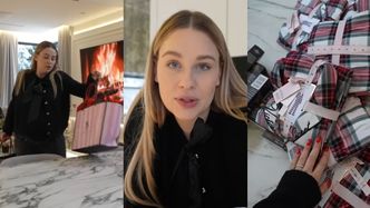 Andziaks pakuje prezenty dla pracowników: piżamy Victoria's Secret, pierniki, premia świąteczna i vouchery. Lewandowska mogłaby się od niej uczyć?