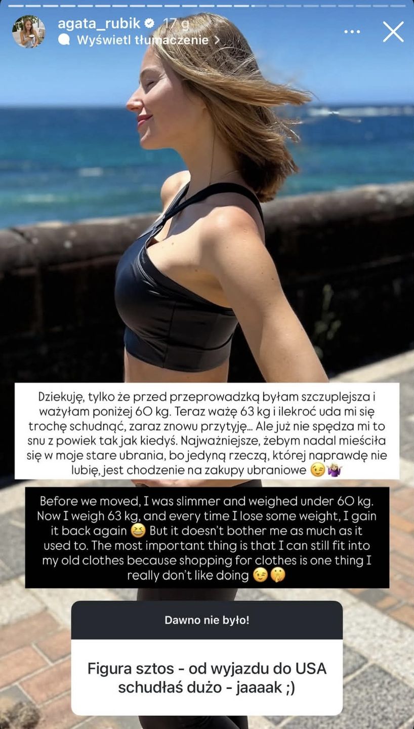 Agata Rubik zdradza, ile waży 