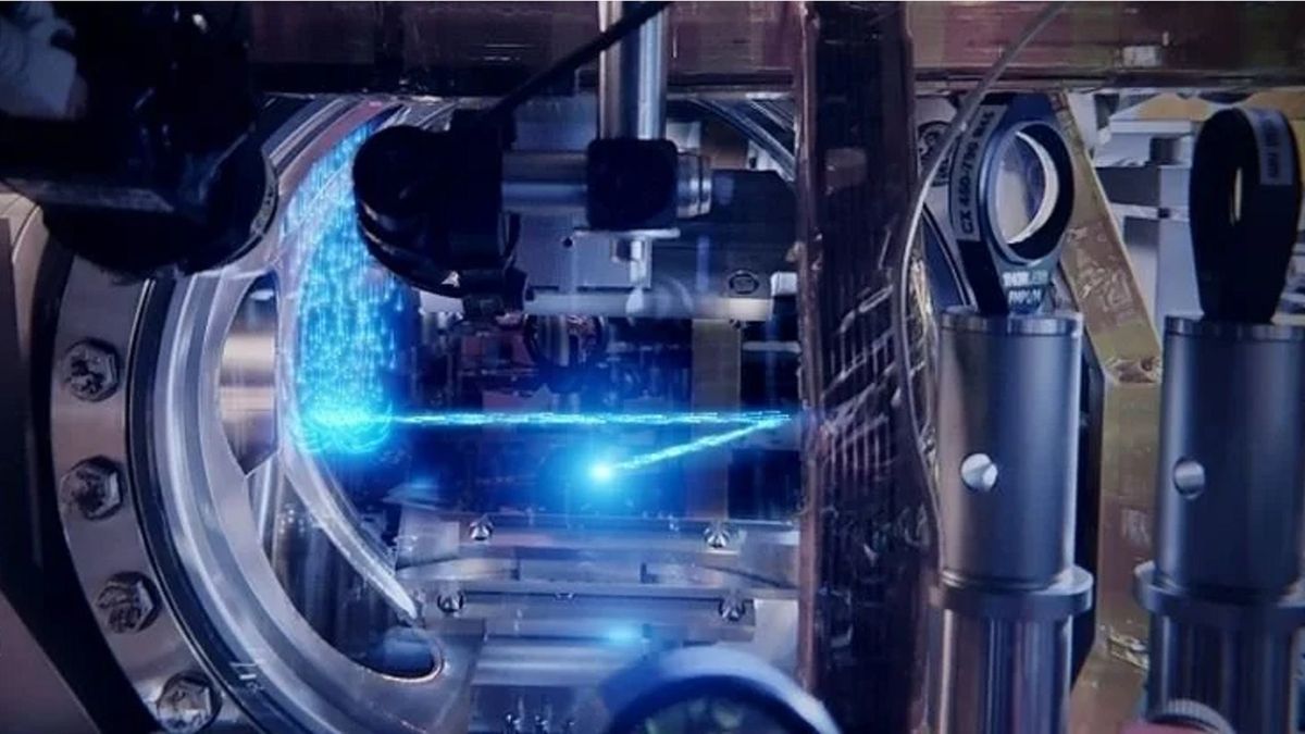 Schemat przedstawiający sposób rozprzestrzeniania się atomów w eksperymencie. (Uniwersytet Amsterdamski/Scixel)