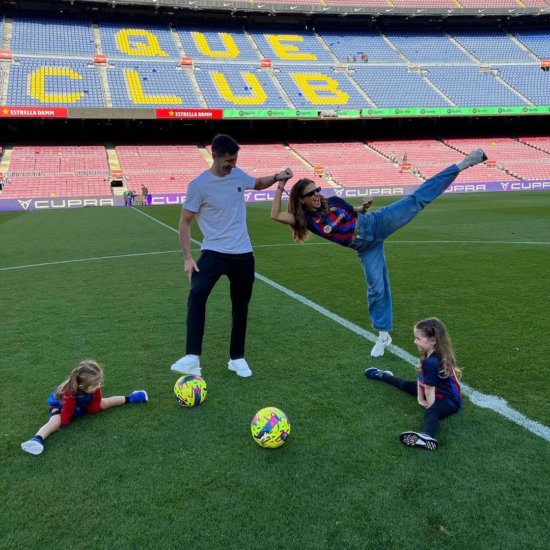 Anna Lewandowska z rodziną