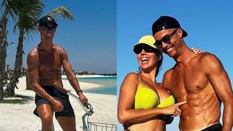 Cristiano Ronaldo i Georgina Rodriguez prężą wysportowane sylwetki w strojach kąpielowych (ZDJĘCIA)