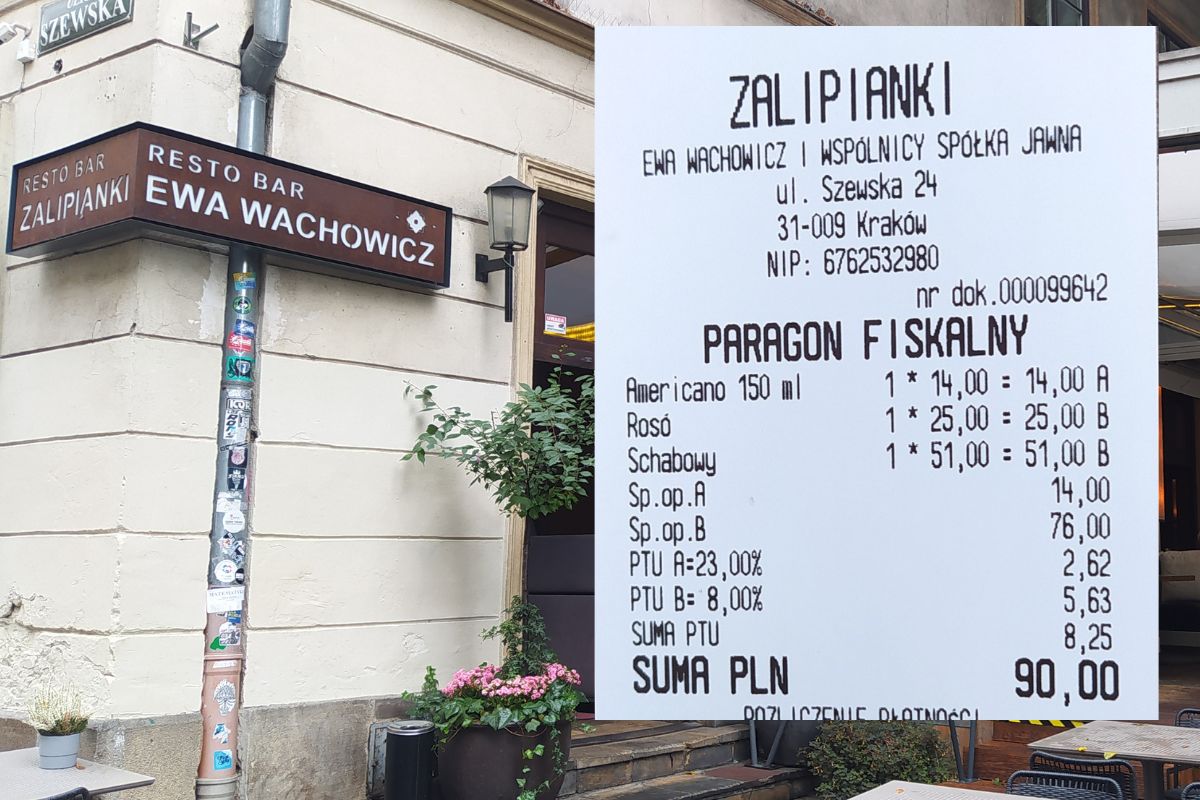 Dwudaniowy obiad w "Zalipiankach" kosztuje 90 zł