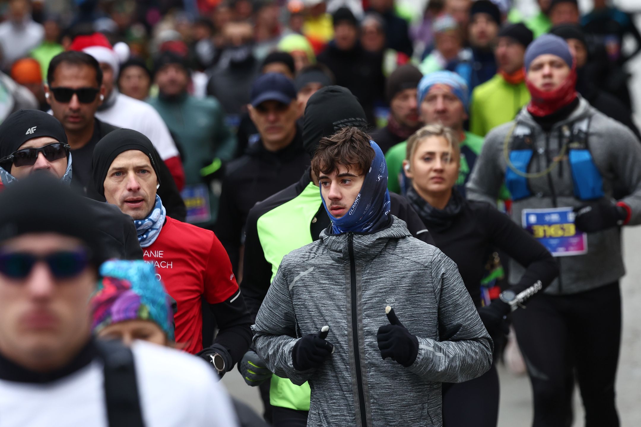 Runners during Cracovia Maraton in Krakow, Poland on April 6, 2025. (Photo by Jakub Porzycki/NurPhoto via Getty Images)